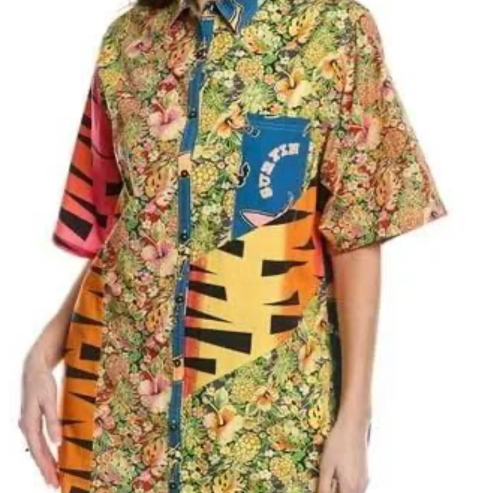 Re/Done Multicolor Shirt Dress